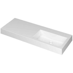 Ink Momento meubelwastafel rechts 120x45cm - zonder kraangat - Polystone glans wit