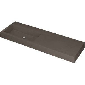 INK Momento wastafel - 140x45x9cm - 1 wasbak links - 0 kraangaten - Quartz beton 3421455