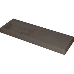 Ink Momento meubelwastafel links 140x45cm - zonder kraangat - Quartz beton