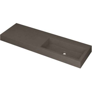 INK Momento wastafel - 140x45x9cm - 1 wasbak rechts - 0 kraangaten - Quartz beton 3421458