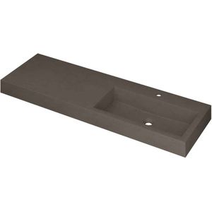 INK Momento wastafel - 140x45x9cm - 1 wasbak rechts - 1 kraangat - Quartz beton 3421459