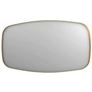 Ink SP29 Contour Spiegel 160x80cm Verzonken In Kader - Geborsteld Mat Goud - Glas - Afgeronde Hoeken - Spiegels - Badkamerspiegels - 8718835162580