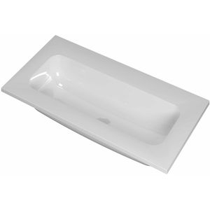 Teakea - Ink Reflekt wastafel centraal polystone 80x40cm - zonder kraangat - Glans wit