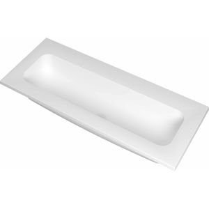 Ink Reflekt wastafel centraal polystone 100x40cm - zonder kraangat - Mat wit