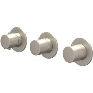 Afbouwdeel ivy bond inbouwthermostaat 2 stopkranen symmetry met ronde rozetten geborsteld nickel pvd