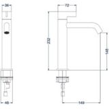 Wastafelkraan IVY Pact Model M Coldstart Zwart Chroom PVD