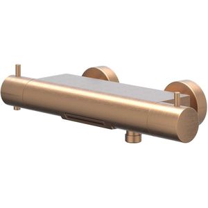 IVY Bond Badthermostaatkraan opbouw - Cooltouch - cascade uitloop - Geborsteld mat koper PVD 6301055