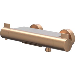 Badthermostaatkraan IVY Pact Opbouw Omstel Met Cascade Uitloop Met Omstel Cooltouch Geborsteld Mat Koper PVD