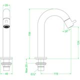 IVY Bond Fonteinkraan - gebogen - opbouw - laag - Zwart chroom PVD 6401057