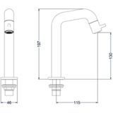 IVY Bond Fonteinkraan Contour - opbouw - laag - Mat zwart PED 6401202