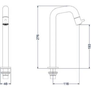 IVY Bond Fonteinkraan Contour - opbouw - verhoogd - Mat zwart PED 6401252