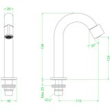 IVY Pact Fonteinkraan - gebogen - opbouw - laag - Zwart chroom PVD 6402057