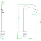 IVY Pact Fonteinkraan Contour - opbouw - verhoogd - Zwart chroom PVD 6402257