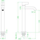 IVY Pact Fonteinkraan - opbouw - verhoogd - Zwart chroom PVD 6402307