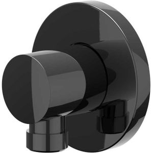 IVY Wanduitlaat 1/2" - Zwart Chroom PVD - Kranen - Douchekranen - Douchekophouders & Uitlaten - 8718835180225