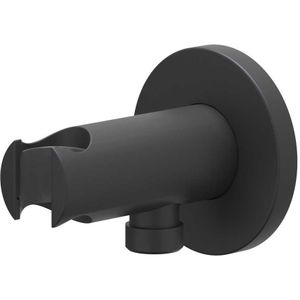 IVY Wandhouder - geïntegreerde wateruitlaat - 1/2 - Mat zwart PED 6900202