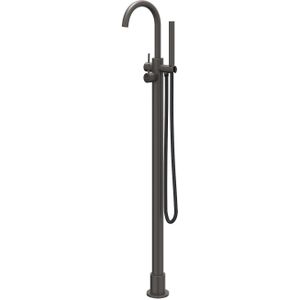 IVY Concord Badmengkraan Vrijstaand - draaibare uitloop - 150cm - Doucheslang - Staafhanddouche - RVS316 - geborsteld carbon black PVD 6303104