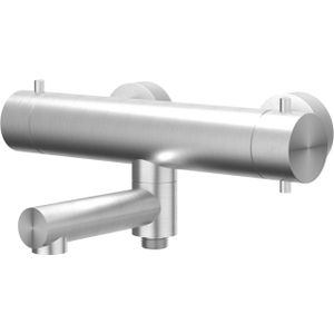 IVY Concord Opbouw Badthermostaat Met Wegdraaibare Baduitloop RVS 316 - Geborsteld RVS - RVS 316 - Kranen - Badkranen - Opbouw Badkranen