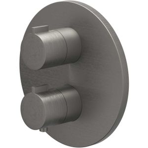 Afbouwdeel ivy pact inbouwthermostaat 3-weg stop-omstel met rond rozet geborsteld metal black pvd
