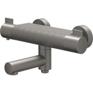 Badthermostaatkraan ivy pact opbouw omstel met draaibare baduitloop met omstel cooltouch geborsteld metal black pvd
