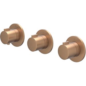 IVY - Pact - Afbouwdeel Inbouwthermostaat - 2 Stopkranen - Geborsteld Mat Koper PVD