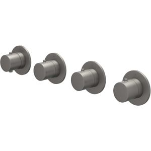 IVY - Bond - Afbouwdeel Inbouwthermostaat - 3 Stopkranen - Geborsteld Metal Black PVD