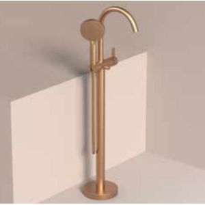 IVY Pact Badmengkraan Vrijstaand - draaibare uitloop - 150cm - Doucheslang - 3 standen handdouche - Geborsteld metal black PVD 6303086