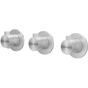 IVY - Tribe - Afbouwdeel Inbouwthermostaat - 2 Stopkranen - Geborsteld RVS316