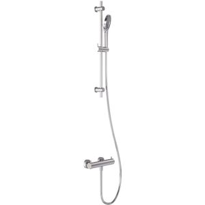 Doucheset may opbouw met thermostaat, incl. Glijstang, doucheslang 150 cm & 3-standen handdouche chroom