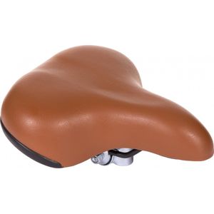 Selle Comfortabel fietszadel - groot zitvlak - dikke vulling - grote veren - bruin