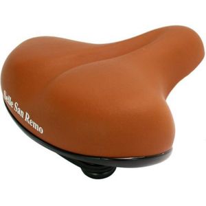 Selle Comfortabel fietszadel - groot zitvlak - dikke vulling - grote veren - bruin