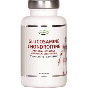 Nutrivian Glucosamine chondoitine MSM hyaluron vit D3/C 100 tabletten