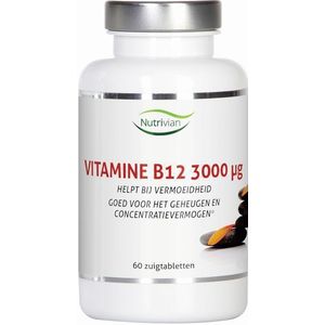 Nutrivian - Vit B12 - 3000mcg - Methylcobalamine - 30 Zuigtabletten