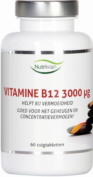 Nutrivian - Vit B12 - 3000mcg - Methylcobalamine - 30 Zuigtabletten