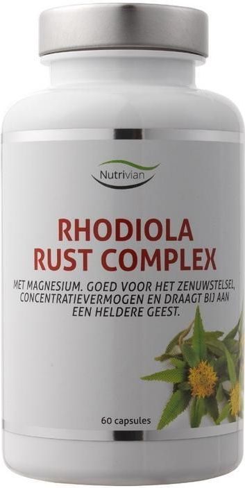 Nutrivian - Rhodiola Rust Complex - Capsules - Met Rhodiola, Valeriaan en Passiebloem