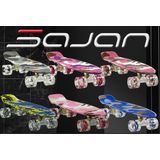 Sajan - Skateboard - LED - Penny board - Roze - 22.5 inch - 56cm - Skateboard met Verlichting