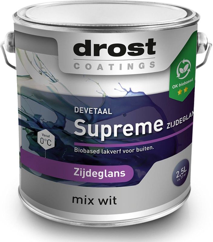 Drost Devetaal Supreme Zijdeglans - 1 Liter - Wit / Kleur | 8718836699153 | Verf