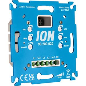 iON Industries - Duo Dimmer - 2x150W - Fase-Afsnijding - Geheugenfunctie