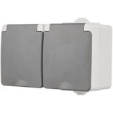 ION Industries - Contactdoos - Spatwaterdicht - 2-Voudig - Grijs - IP55