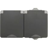 ION Industries - Contactdoos - Spatwaterdicht - 2-Voudig - Grijs - IP55