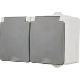 ION Industries - Contactdoos - Spatwaterdicht - 2-Voudig - Grijs - IP55
