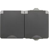 ION Industries - Contactdoos - Spatwaterdicht - 2-Voudig - Grijs - IP55