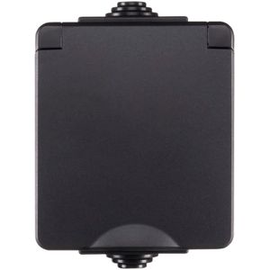 Wandcontactdoos IP55 - Opbouw (Zwart)