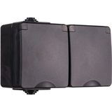 ION Industries - Contactdoos - Spatwaterdicht - 2-Voudig - Zwart