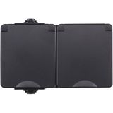 ION Industries - Contactdoos - Spatwaterdicht - 2-Voudig - Zwart