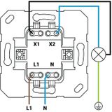 Wipschakelaar Dubbel - 2-polig - Mat Zwart