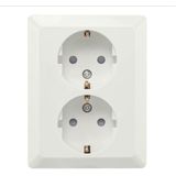 ION Industries - Contactdoos - 2-voudig - Randaarde - Alpin Wit