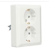 ION Industries - Contactdoos - 2-voudig - Randaarde - Alpin Wit