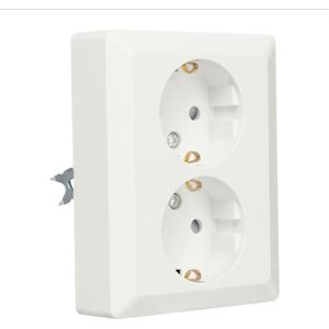 ION Industries - Contactdoos - 2-voudig - Randaarde - Alpin Wit