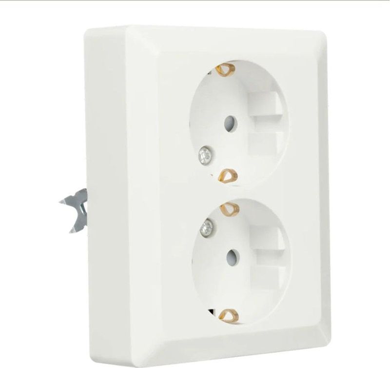 ION Industries - Contactdoos - 2-voudig - Randaarde - Alpin Wit